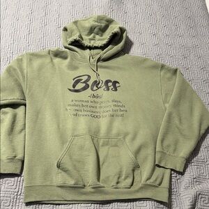 “Boss” Olive Green Hoodie